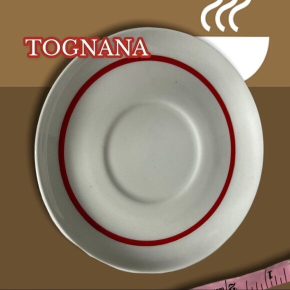 TOGNANA China Vintage Retro 4 piece Espresso Set Red and Brown - Picture 9 of 10